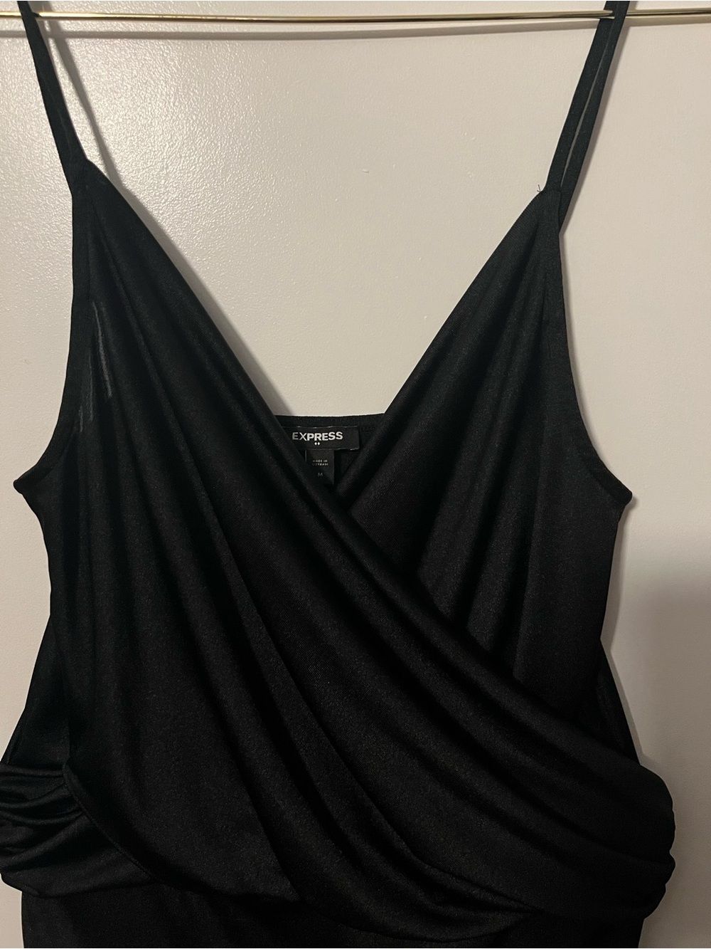 Express Black Draped Sleeveless Body Suit